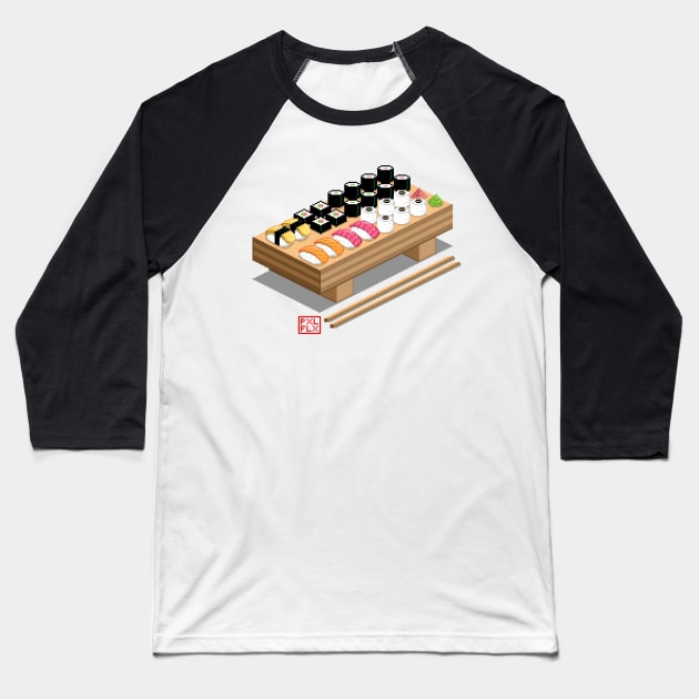 Isometric Pixel Art Sushi Baseball T-Shirt by PXLFLX